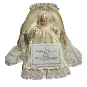 Vintage Towle Porcelain Christening Doll, "Kathryn" With COA (Plays Music)